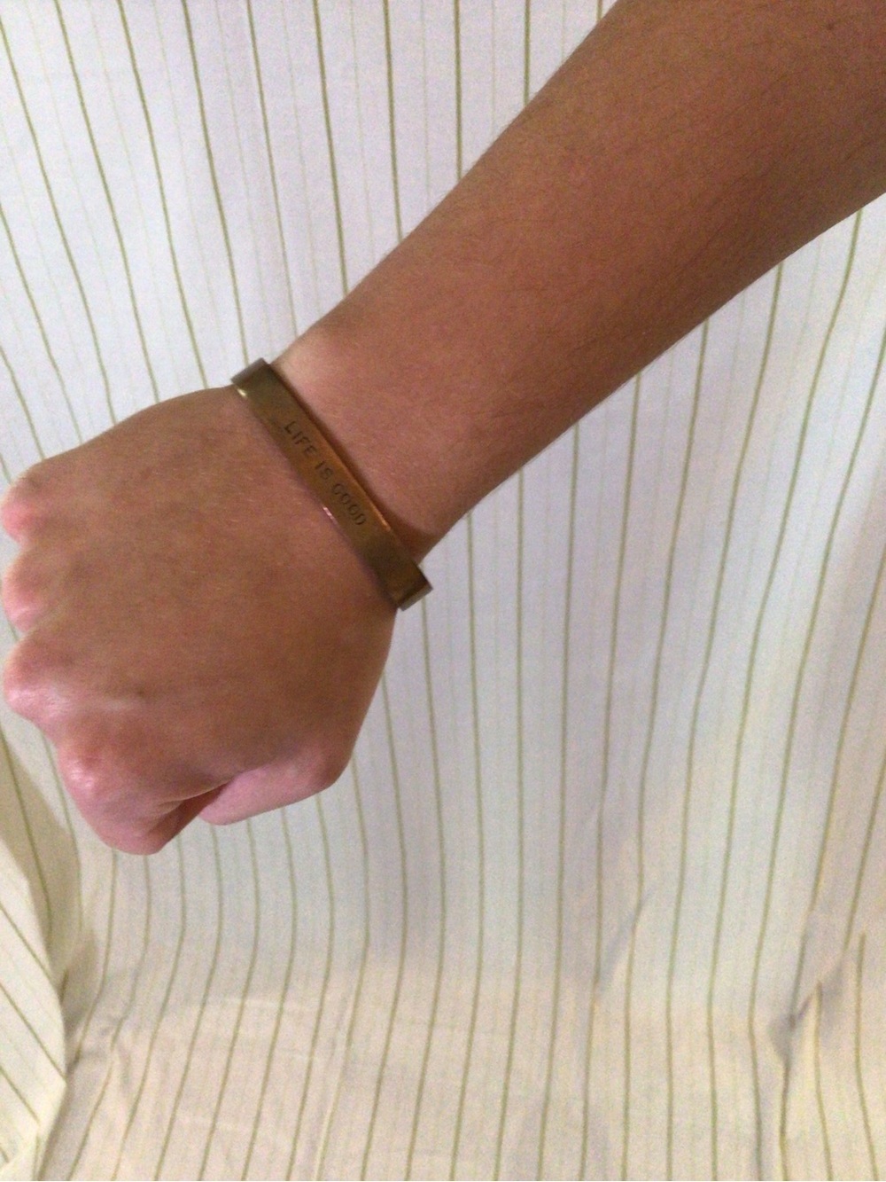 Metallic Brown Motivational Bracelet - "Life Is Good"